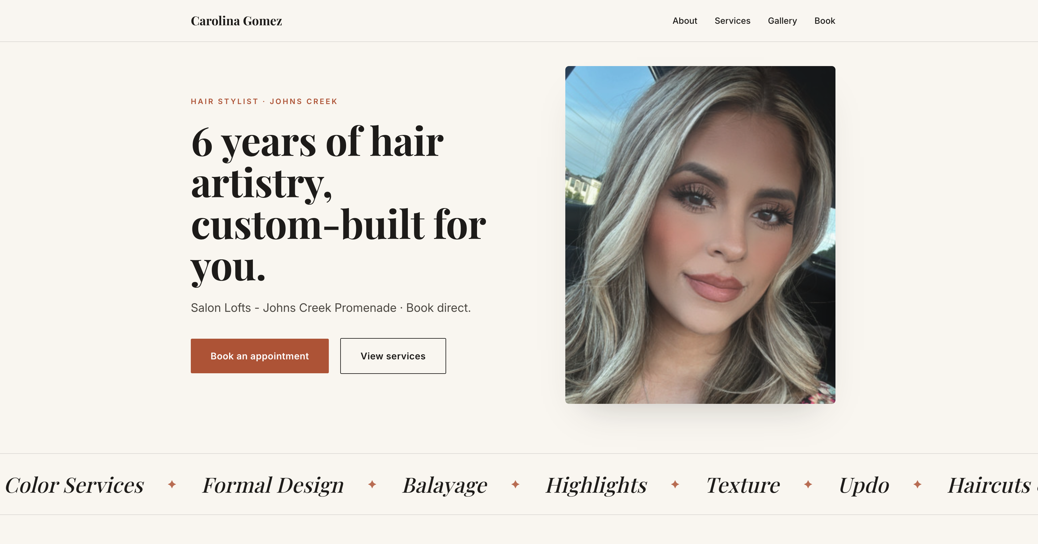 Carolina Gomez website preview
