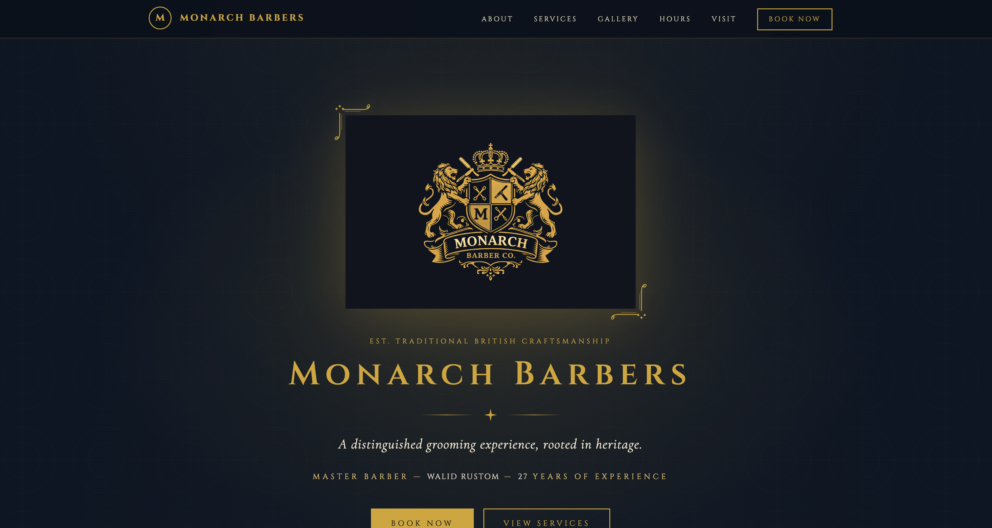 Monarch Barbers website preview